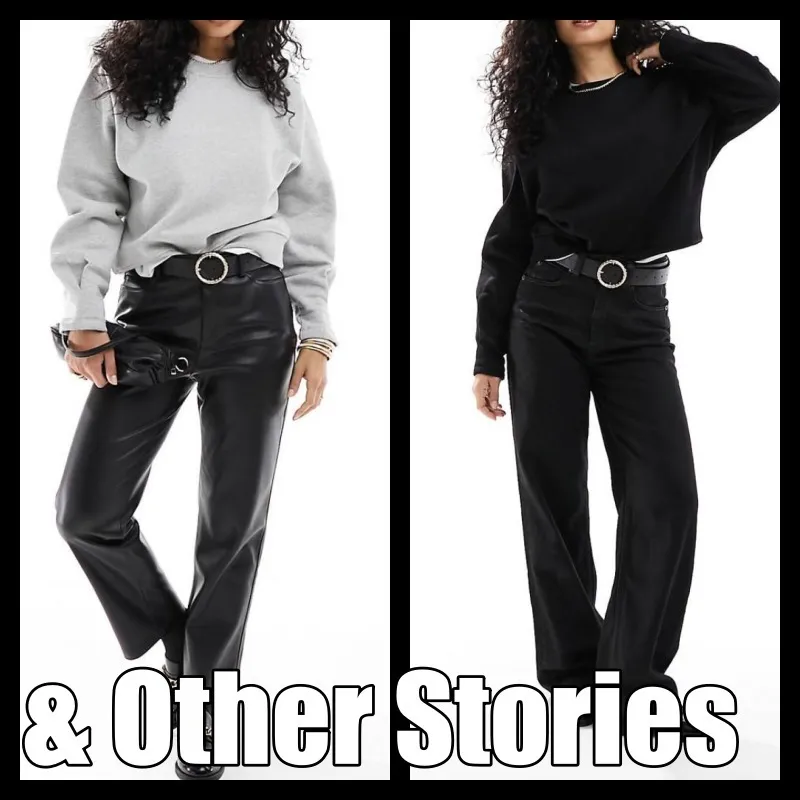 & Other Stories  |Crew Neck Long Sleeves Cotton Hoodies & Sweatshirts