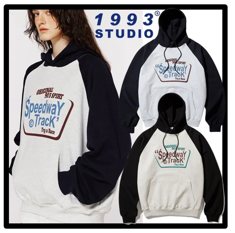 1993studio  |Street Style Logo Hoodies & Sweatshirts