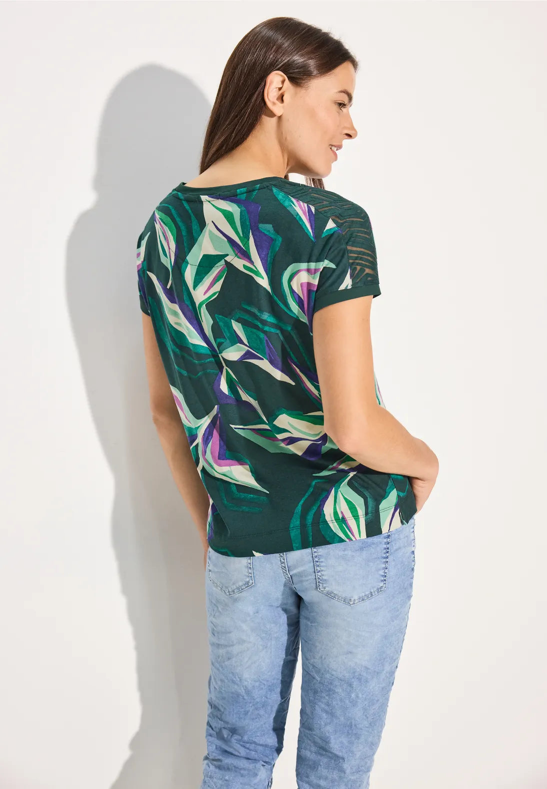 321788 - Green Print T-shirt- Cecil