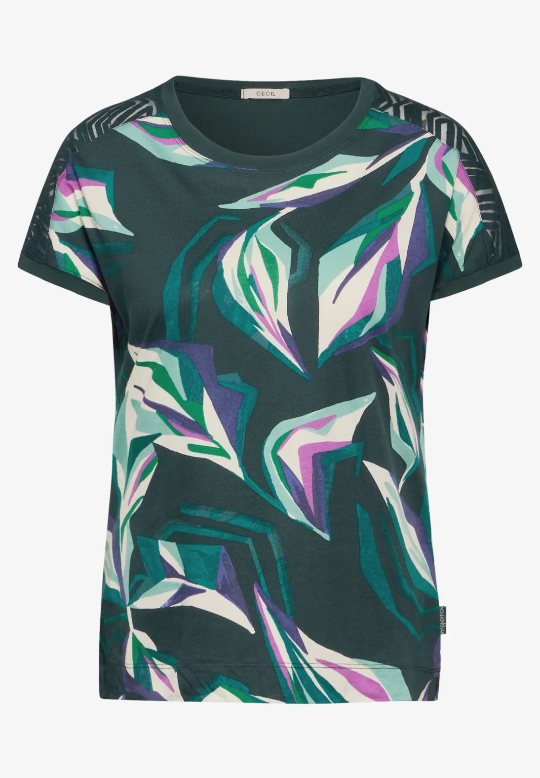 321788 - Green Print T-shirt- Cecil