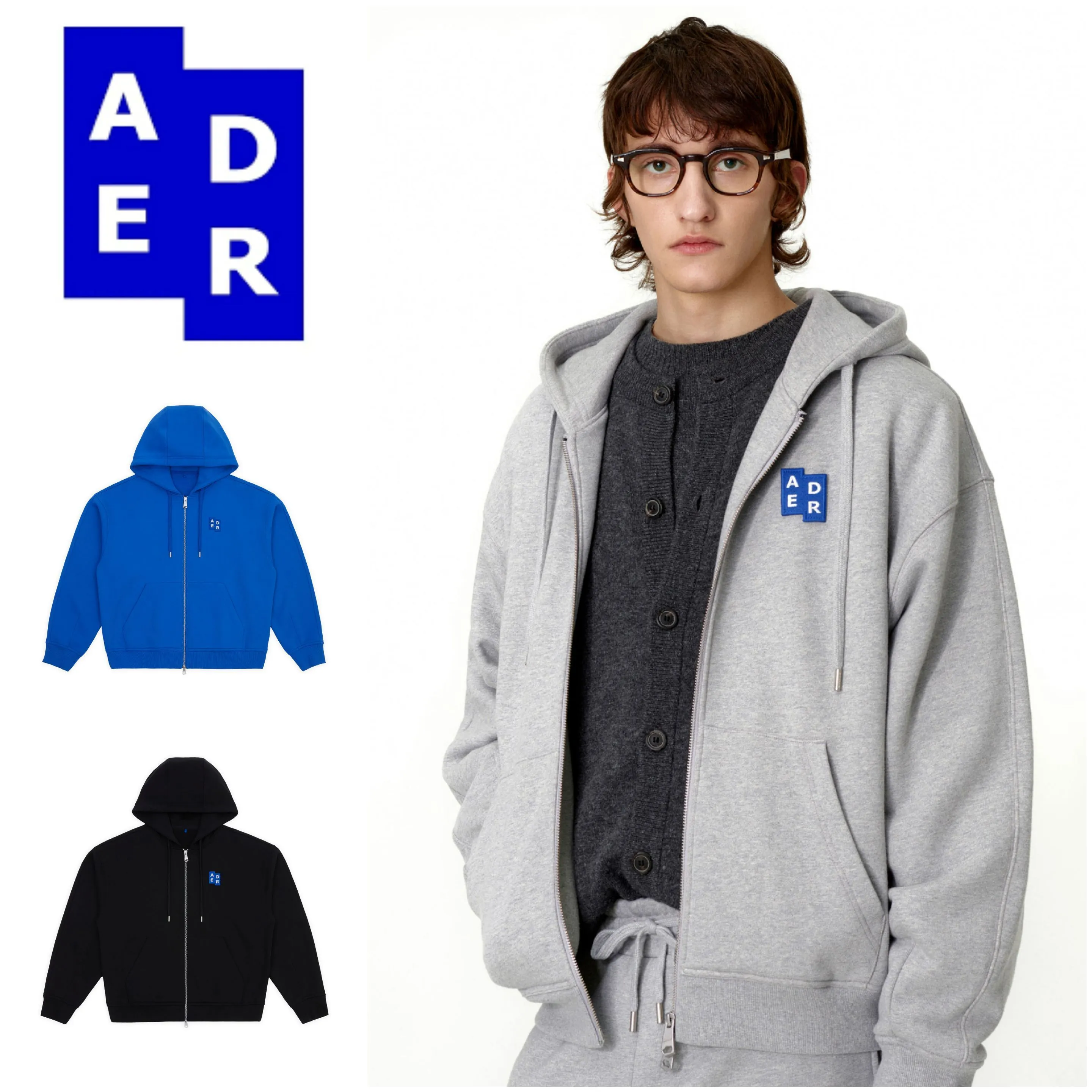 ADERERROR  |Unisex Street Style Long Sleeves Logo Hoodies