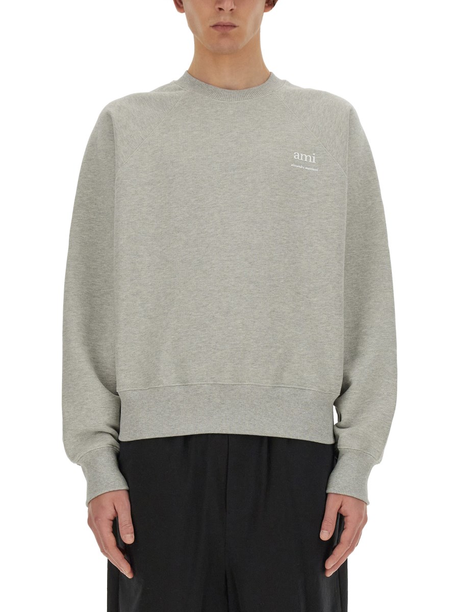 AMI PARIS    COTTON SWEATSHIRT WITH LOGO