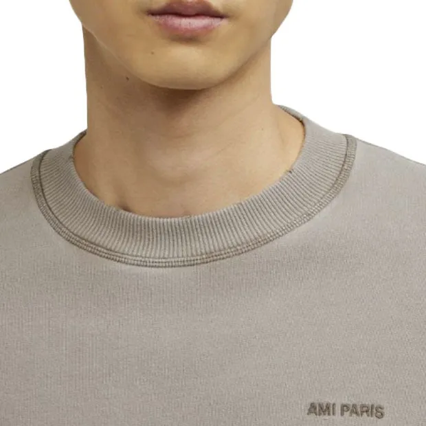 AMI PARIS  |Crew Neck Long Sleeves Plain Cotton Logo