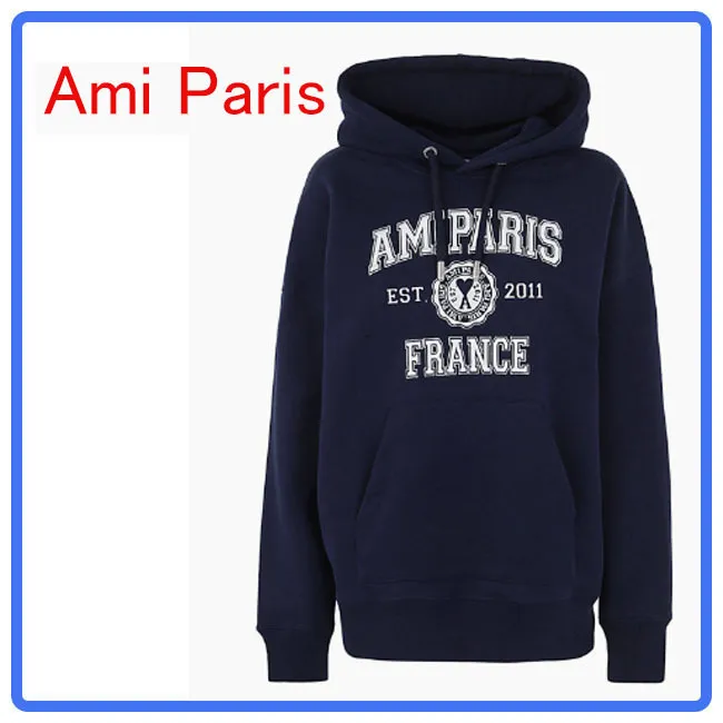 AMI PARIS  |Long Sleeves Cotton Logo Loungewear Hoodies & Sweatshirts