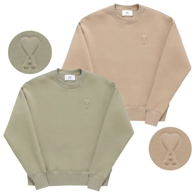 AMI PARIS  |Unisex Long Sleeves Cotton Shearling Hoodies & Sweatshirts