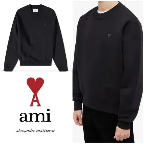 AMI PARIS  |Unisex Street Style Logo Hoodies & Sweatshirts