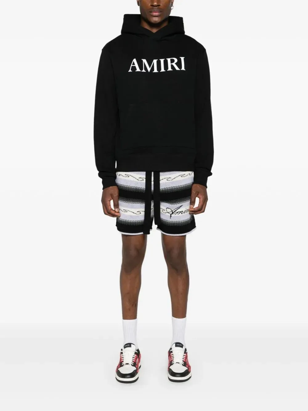 AMIRI  |Street Style Long Sleeves Plain Cotton Logo Hoodies