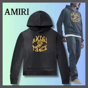 AMIRI  |Unisex Street Style Long Sleeves Cotton Logo Hoodies