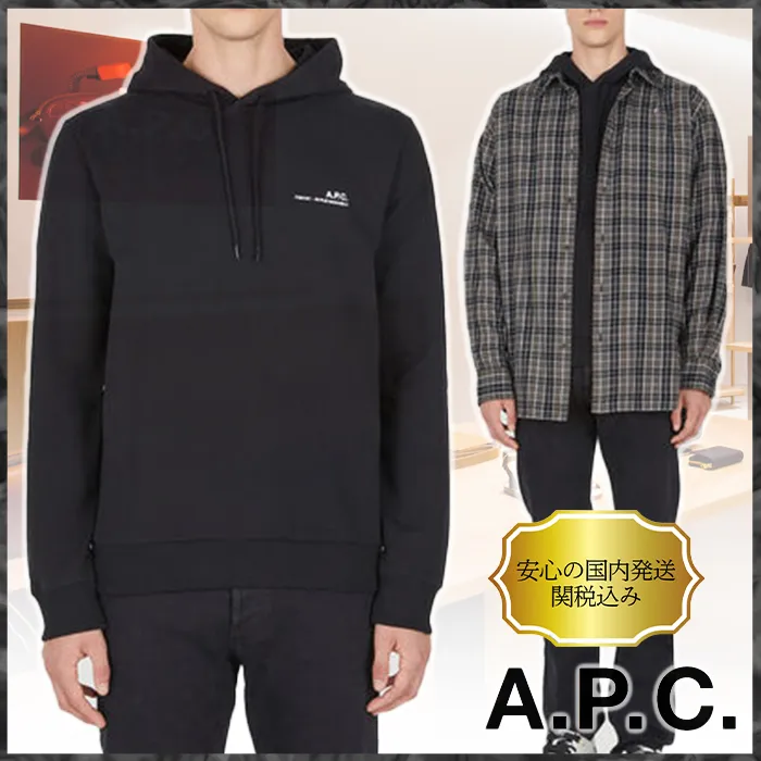 A.P.C.  |Street Style Long Sleeves Cotton Logo Designers Hoodies