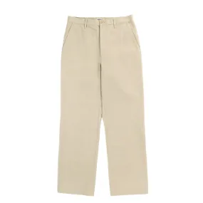 AURALEE WASHED HARD TWIST CANVAS PANTS KHAKI BEIGE