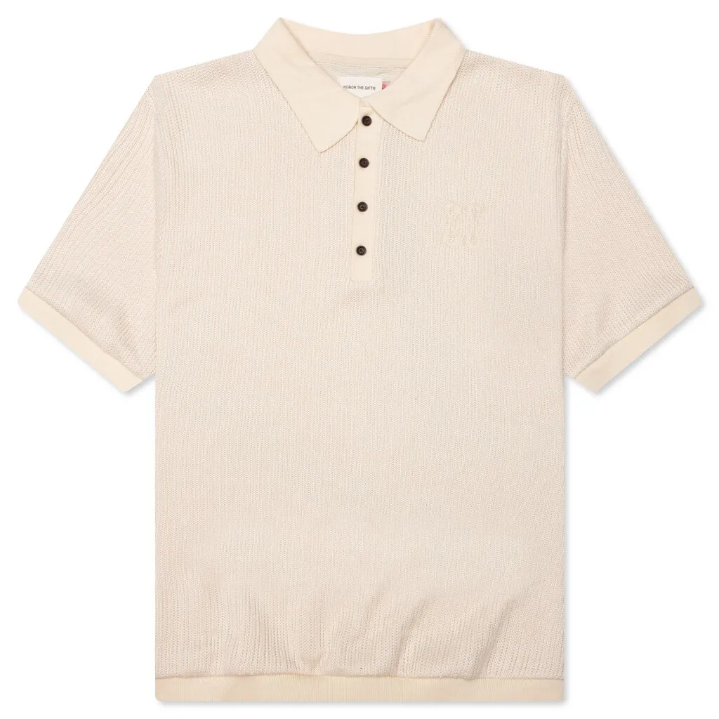 B-Summer Knit Polo Shirt - Bone