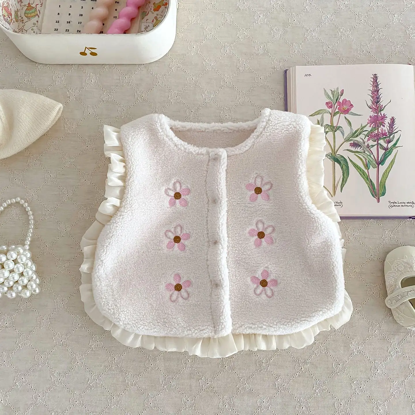 Baby Kid Girls Flower Embroidered Vests Waistcoats Wholesale 231019177