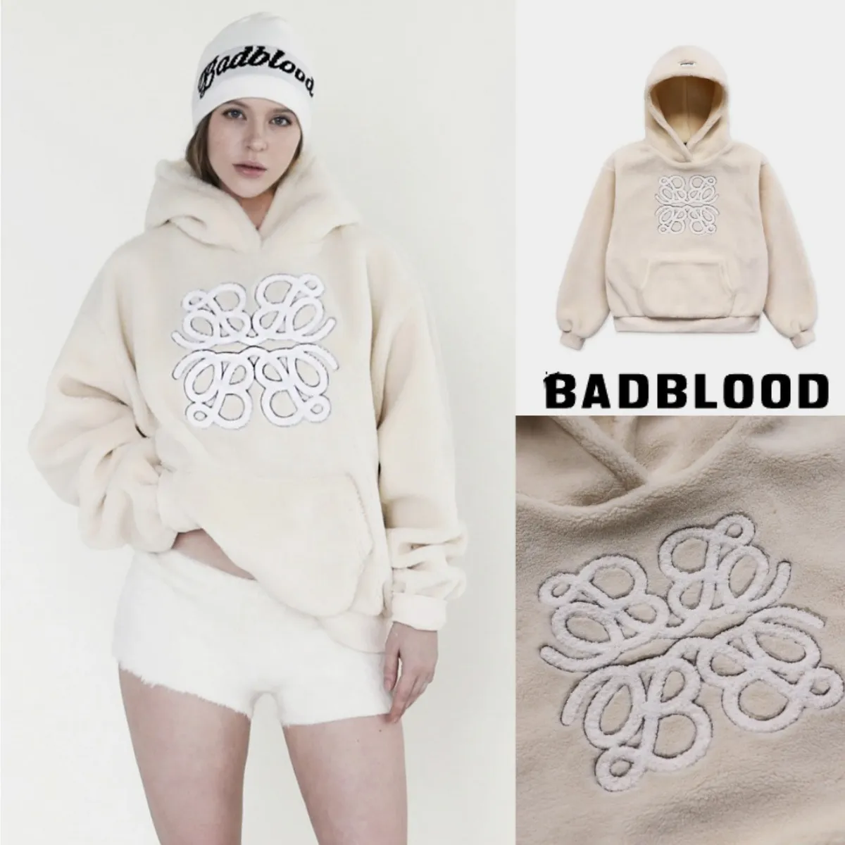 BADBLOOD  |Street Style Logo Hoodies & Sweatshirts