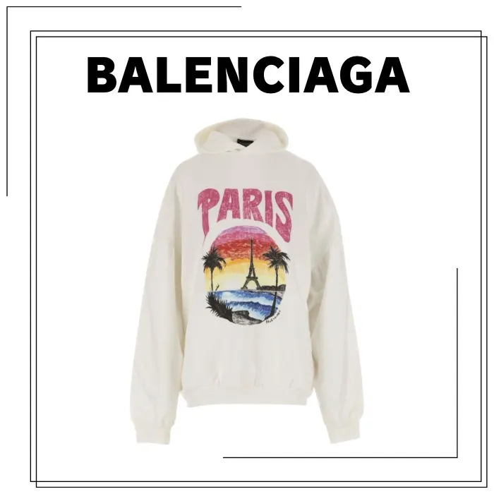 BALENCIAGA  |Long Sleeves Cotton Logo Hoodies & Sweatshirts