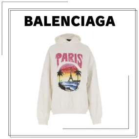 BALENCIAGA  |Long Sleeves Cotton Logo Hoodies & Sweatshirts