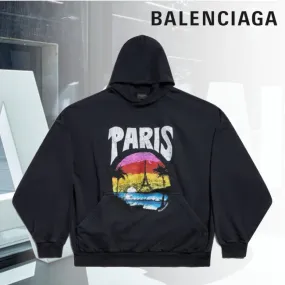 BALENCIAGA  |Unisex Long Sleeves Cotton Oversized Logo