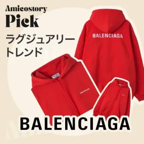 BALENCIAGA  |Unisex Street Style Plain Cotton Logo Hoodies & Sweatshirts