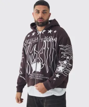 boohoo Mens Plus Oversized Official Man Print Hoodie