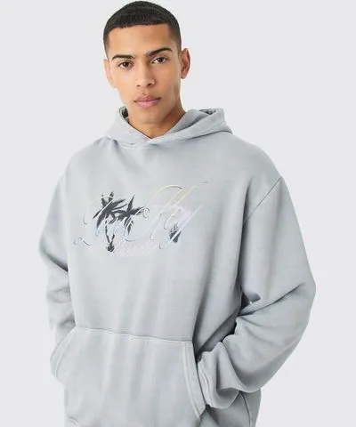 boohooMAN Mens Oversized Paradise Hoodie