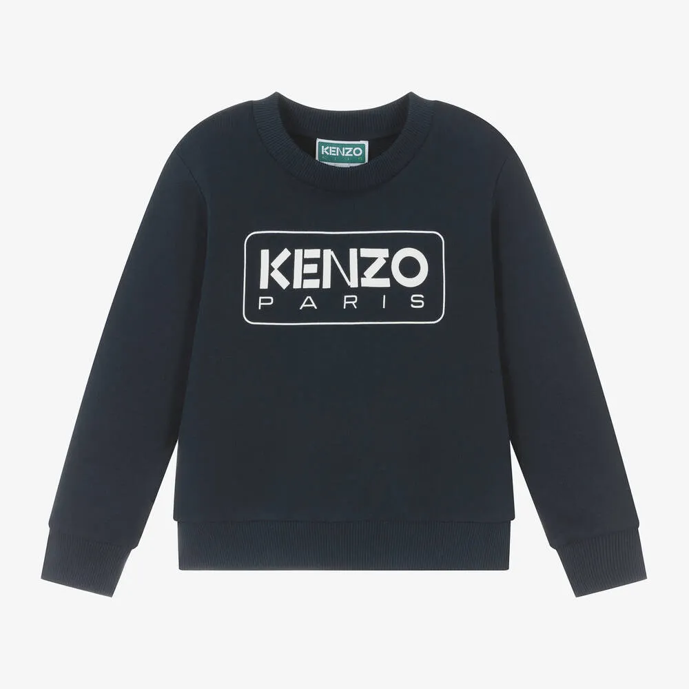 Boys Navy Blue Cotton Sweatshirt