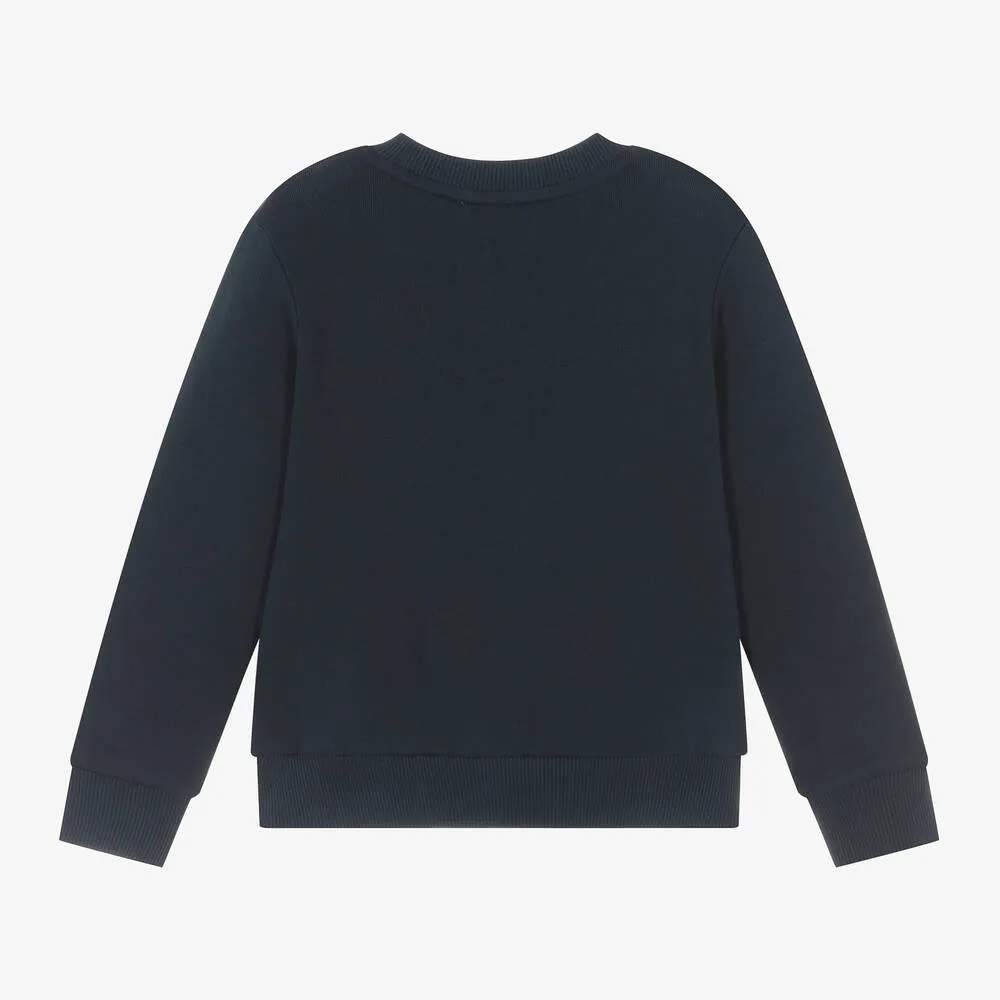 Boys Navy Blue Cotton Sweatshirt