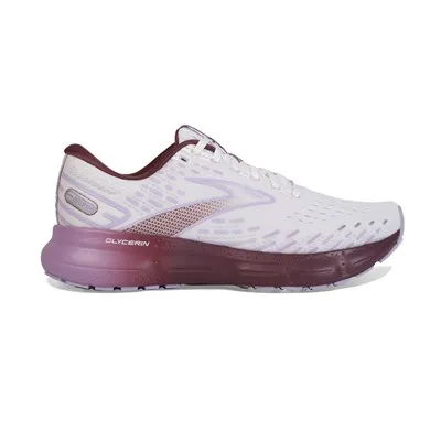 Brooks Women’s Gylcerin 20 Athletic Shoes-White/Orchid/Lavender