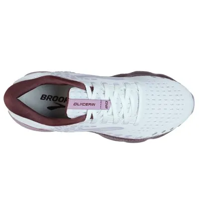 Brooks Women’s Gylcerin 20 Athletic Shoes-White/Orchid/Lavender