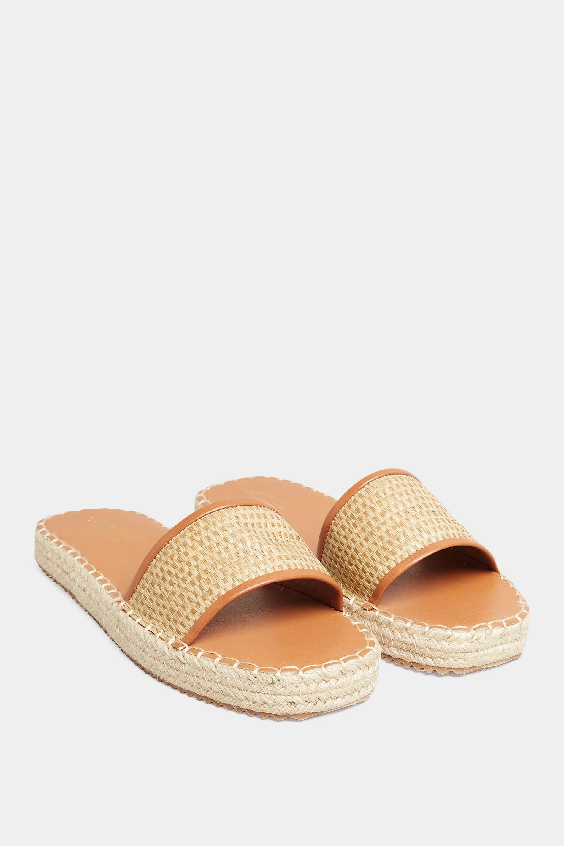 Brown Espadrille Mules In Wide E Fit