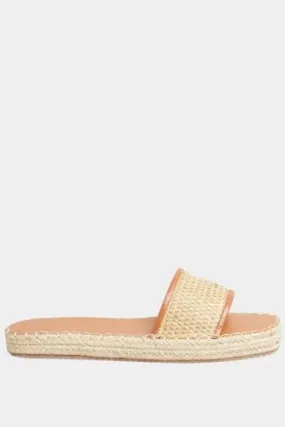 Brown Espadrille Mules In Wide E Fit