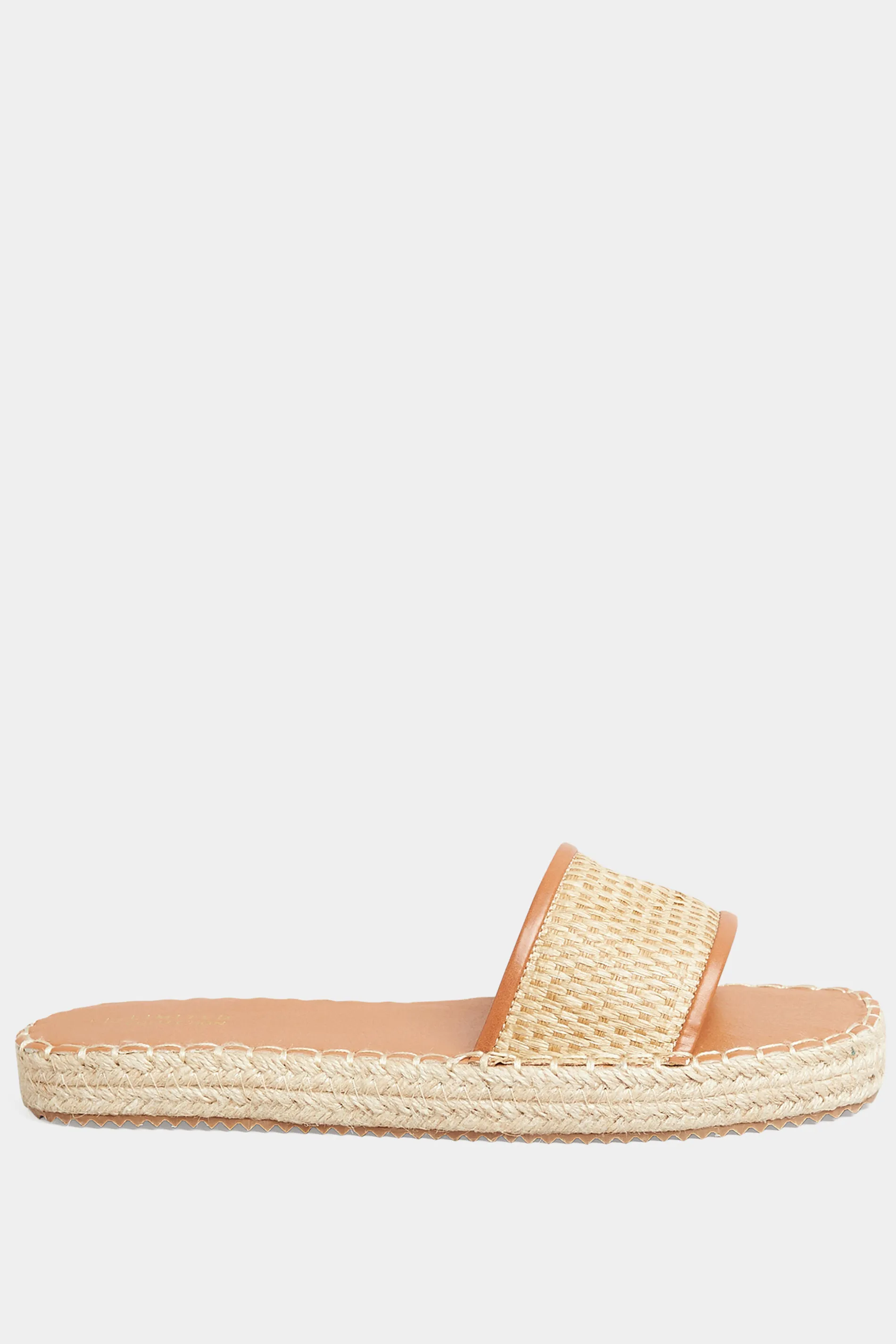 Brown Espadrille Mules In Wide E Fit