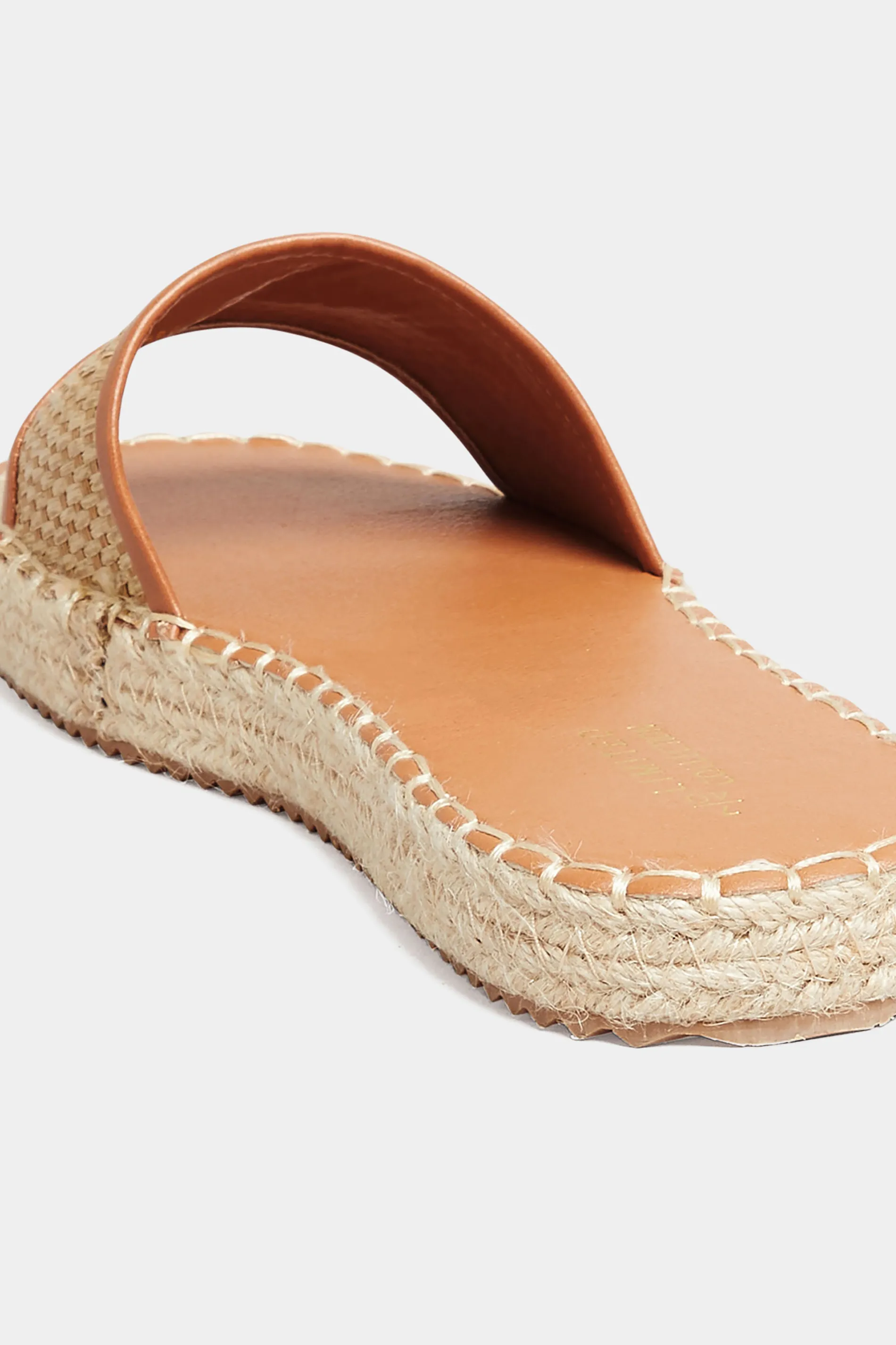 Brown Espadrille Mules In Wide E Fit