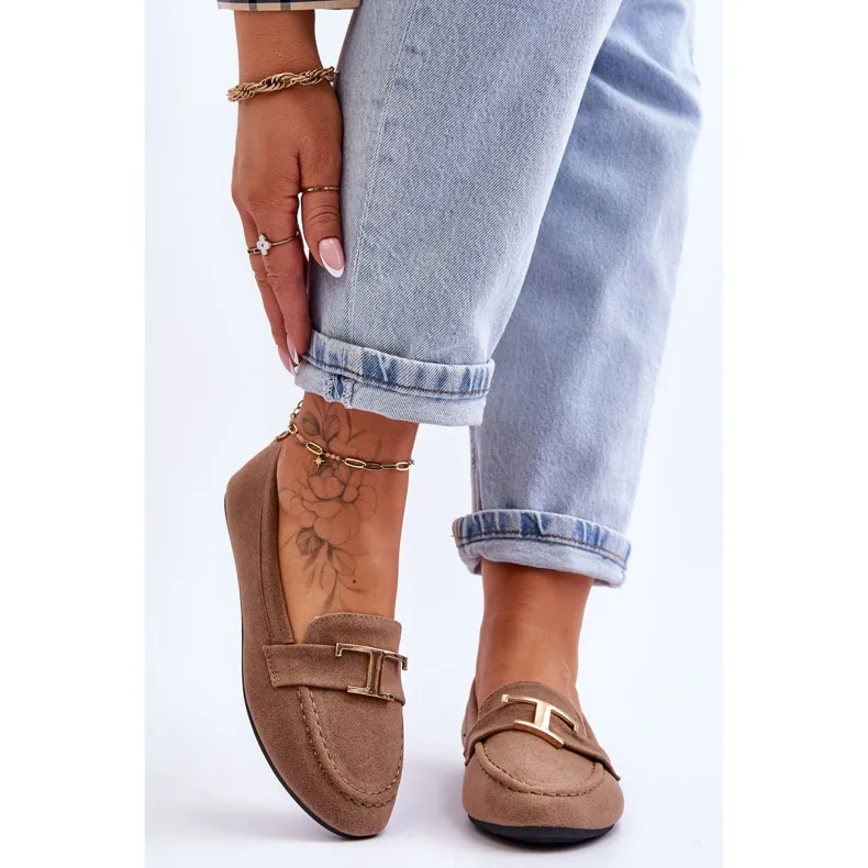 Carly Beige Classic Slip On Loafers