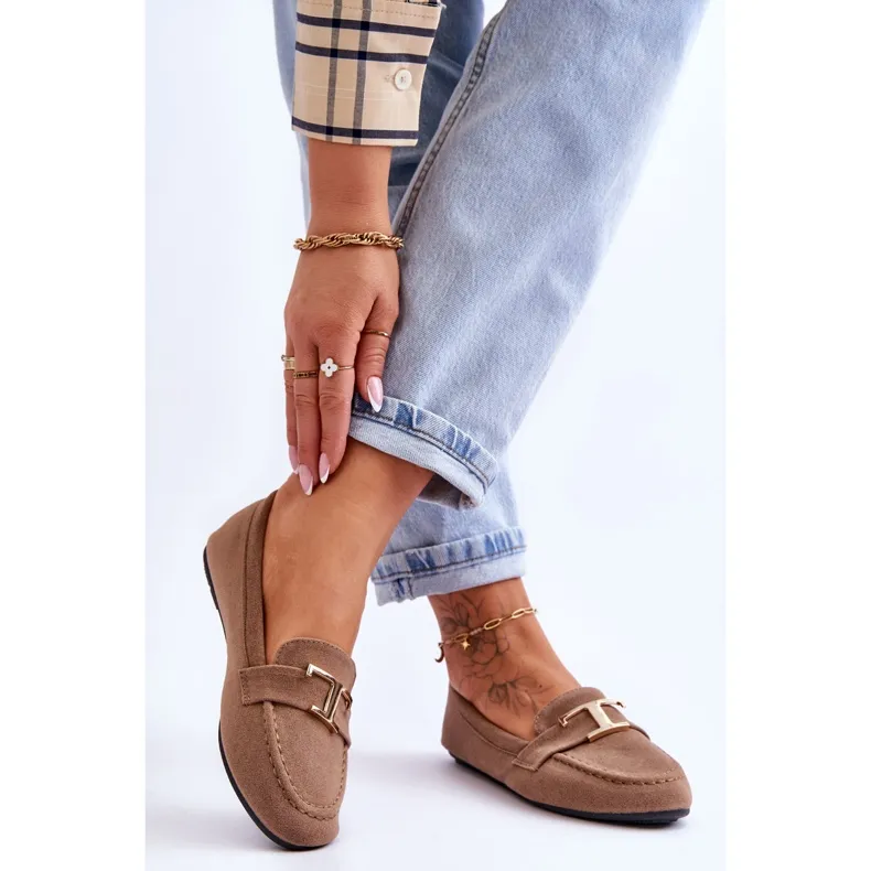 Carly Beige Classic Slip On Loafers