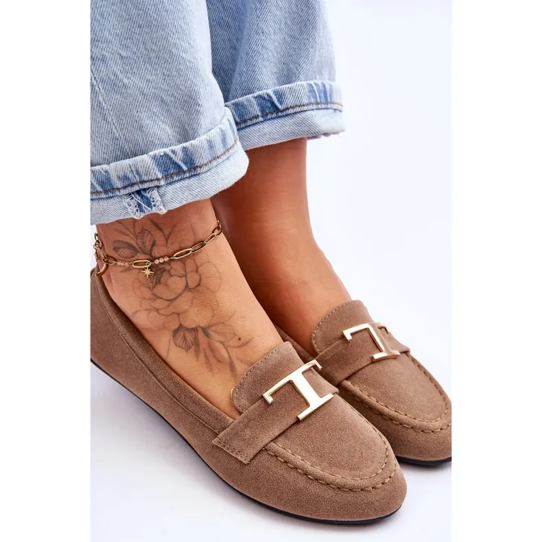 Carly Beige Classic Slip On Loafers