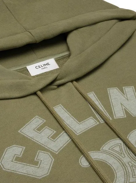 CELINE  |Long Sleeves Cotton Logo Hoodies & Sweatshirts