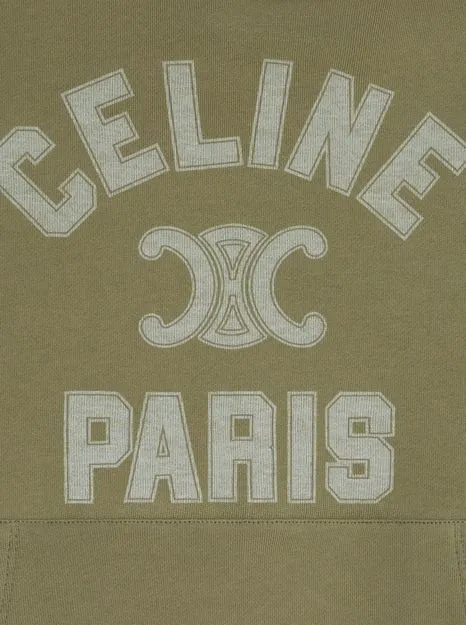 CELINE  |Long Sleeves Cotton Logo Hoodies & Sweatshirts