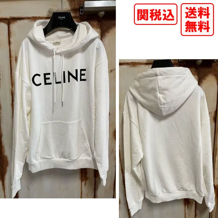 CELINE  |Unisex Sweat Street Style Long Sleeves Luxury Hoodies