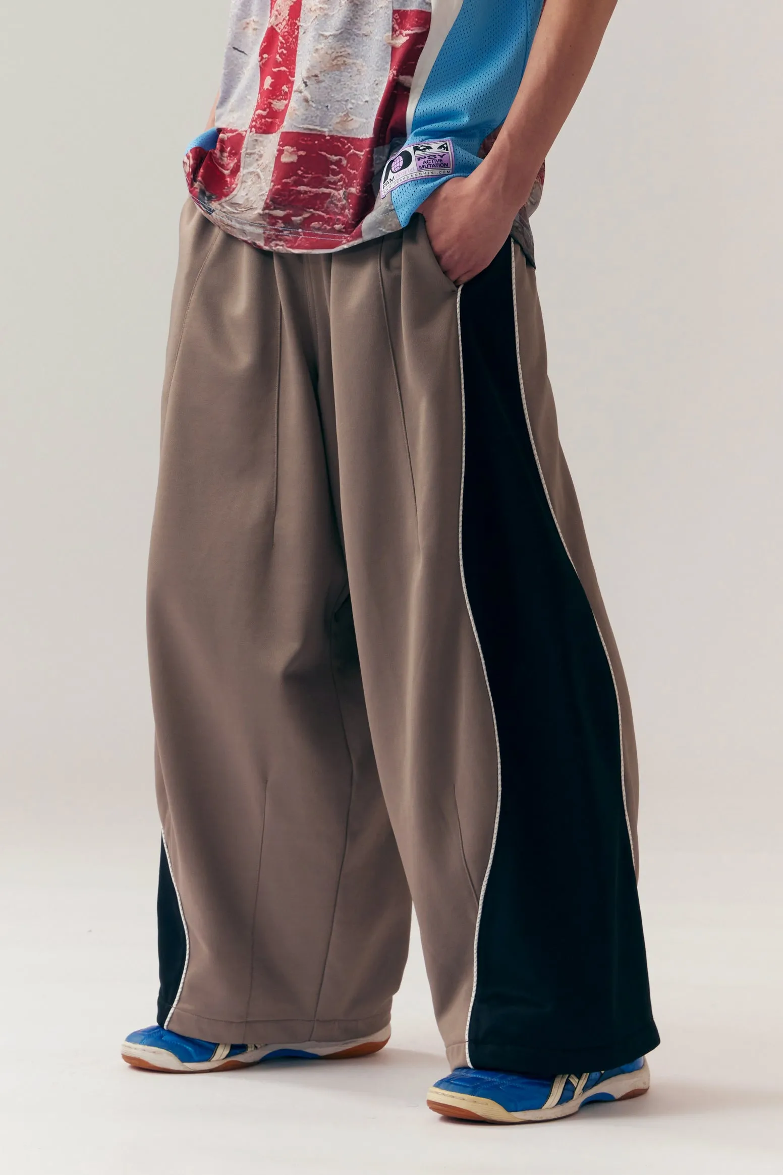 CONTRAST POSEIDON WIDE LEG TRACK PANT