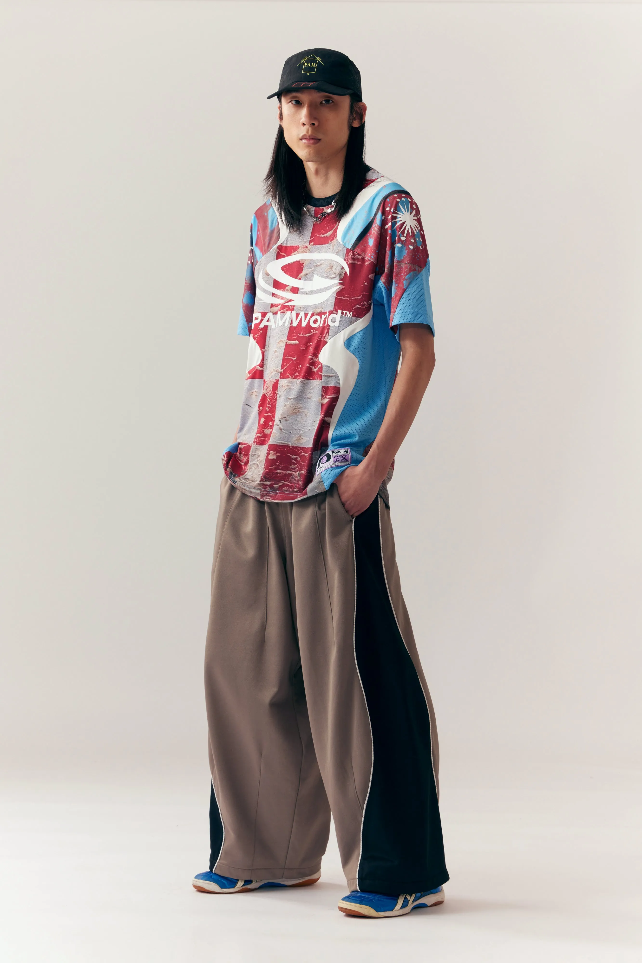 CONTRAST POSEIDON WIDE LEG TRACK PANT