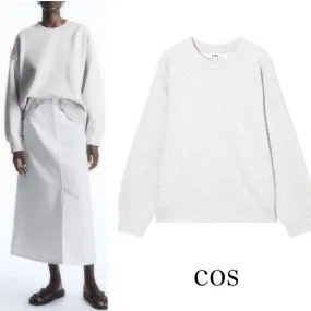 COS  |Crew Neck Sweat Long Sleeves Plain Cotton