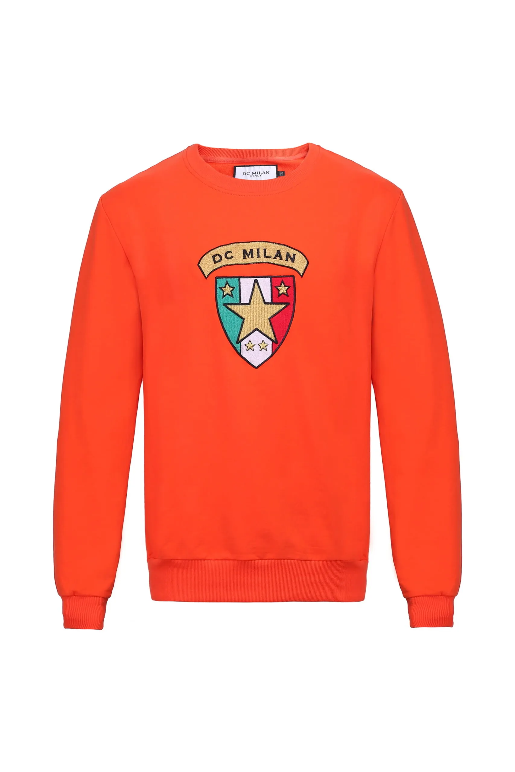 Cotton Sweatshirt with Embroidery – Orange