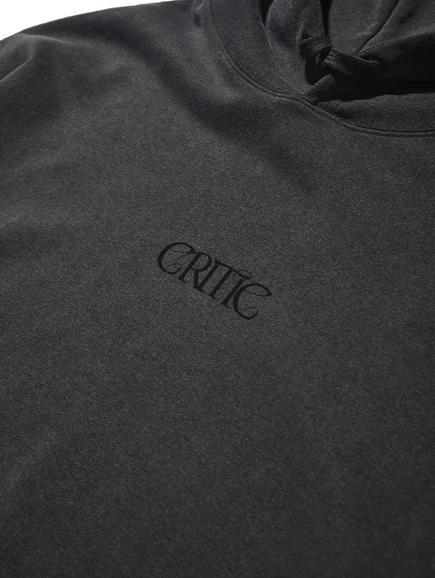 CRITIC  |Unisex Long Sleeves Cotton Oversized Logo Hoodies