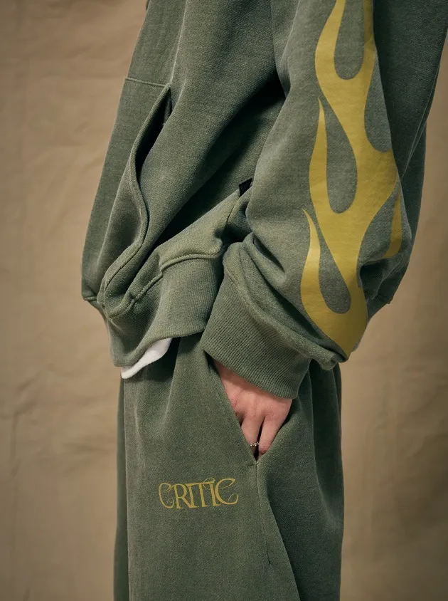 CRITIC  |Unisex Long Sleeves Cotton Oversized Logo Hoodies