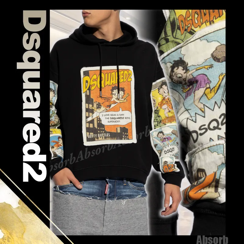 D SQUARED2  |Street Style Collaboration Cotton Luxury Hoodies