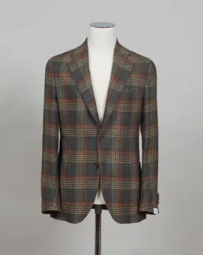 De Petrillo Check Jacket / Green & Burned Orange