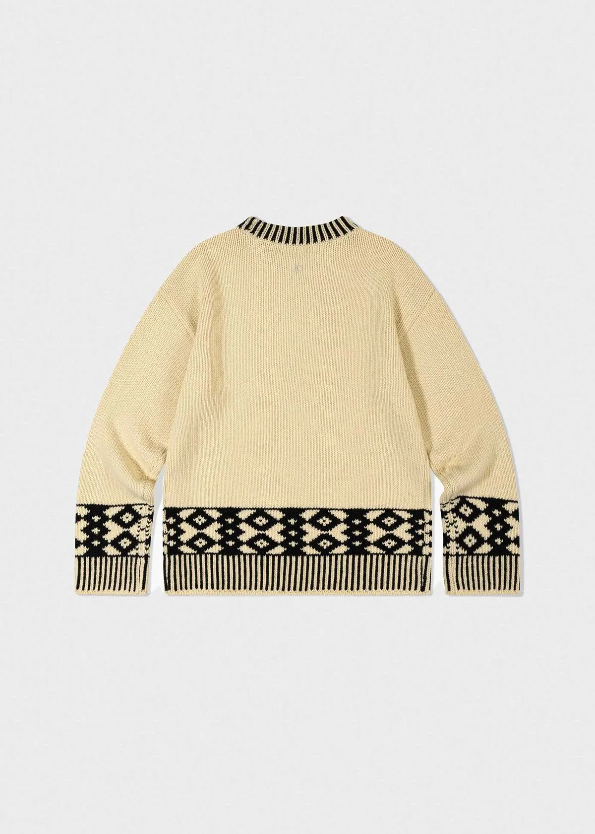 Diamond Jacquard Sweater - Beige