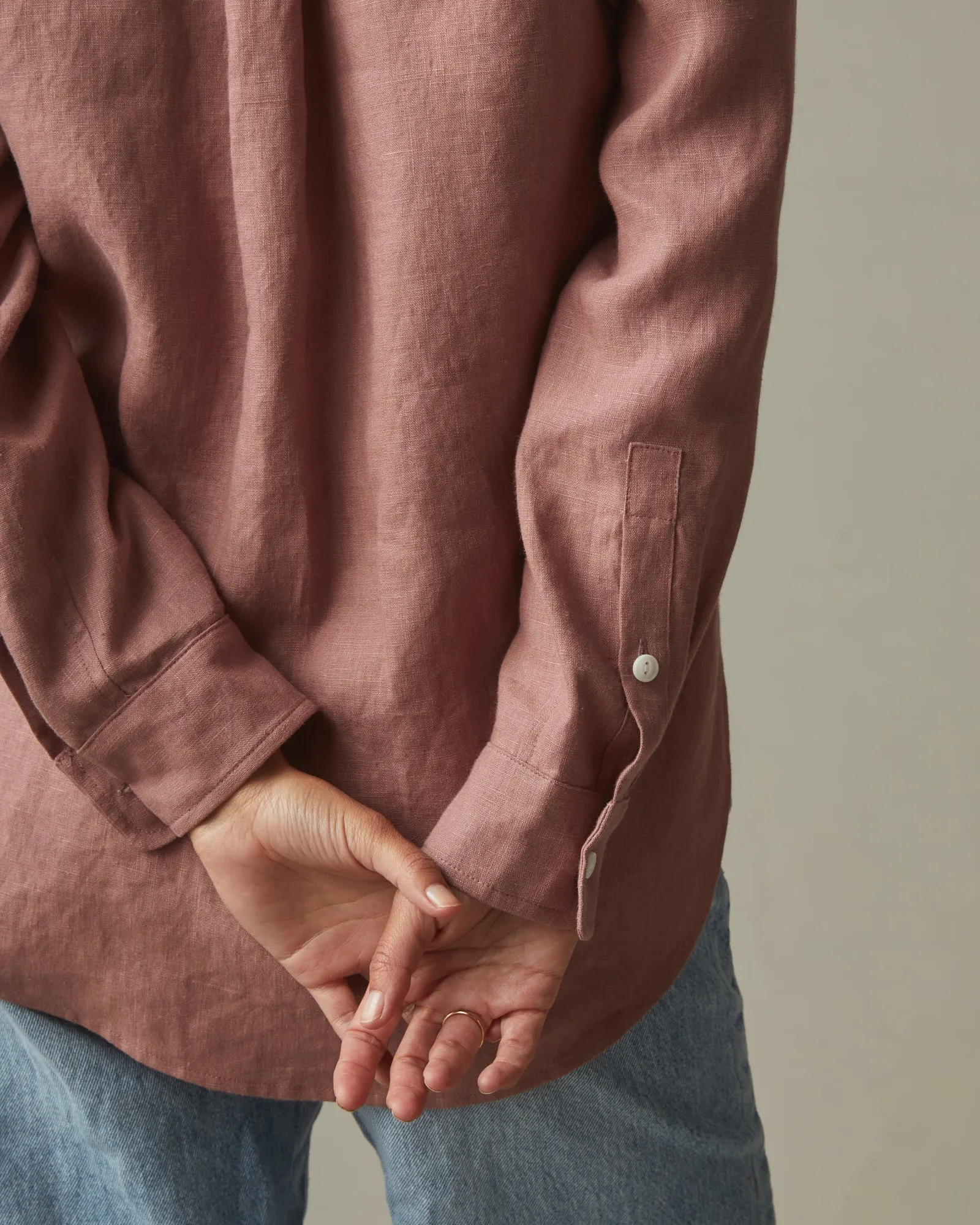 Easy Linen Long Sleeve Shirt - Burlwood