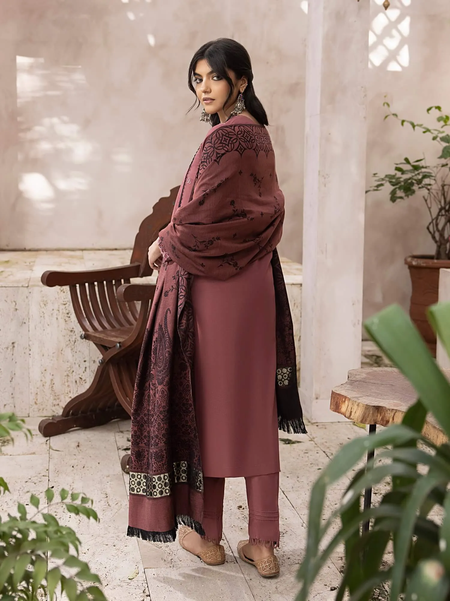 ELAK by Humdum Unstitched Embroidered Khaddar 3Pc Suit EL-01