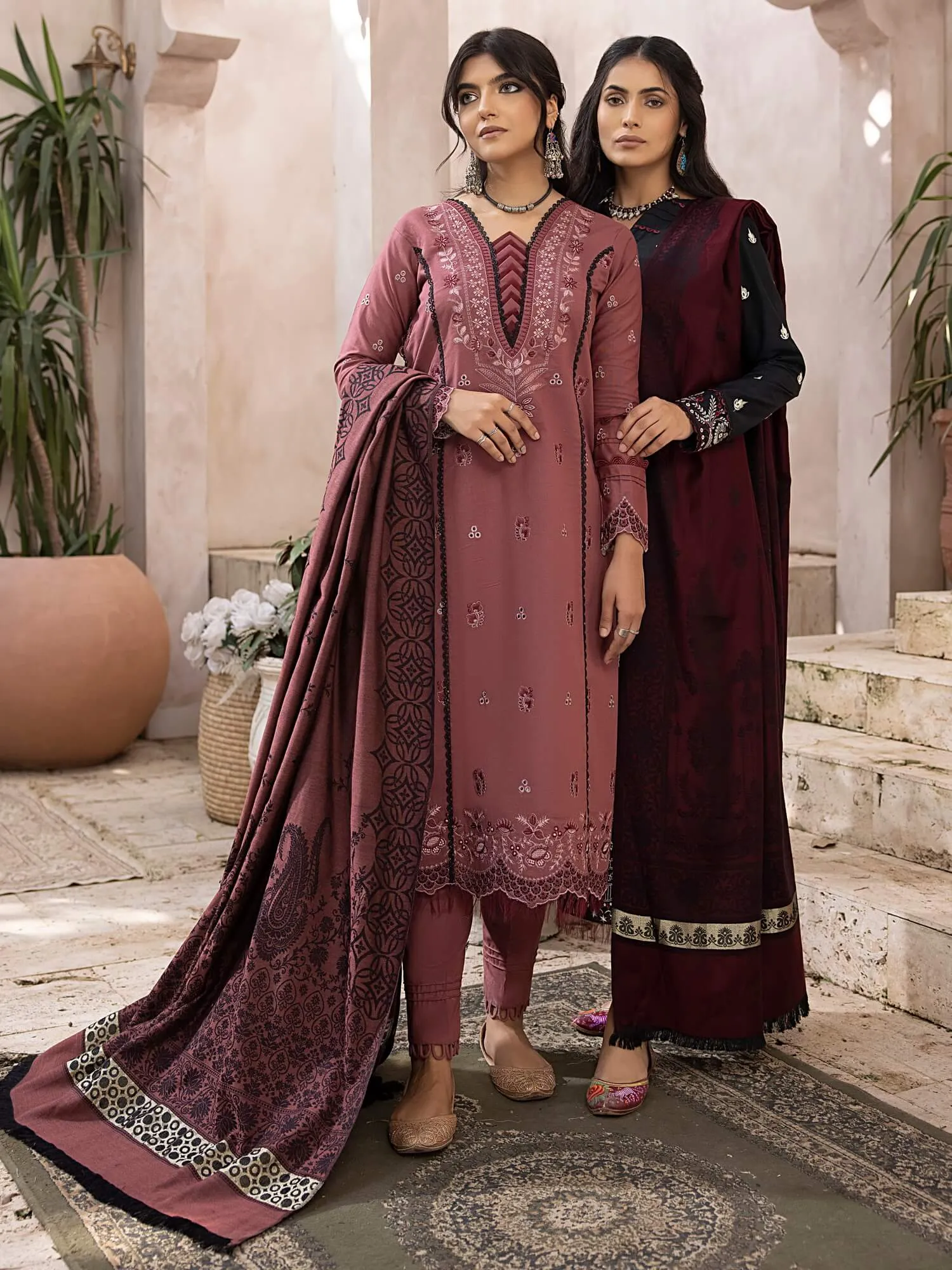 ELAK by Humdum Unstitched Embroidered Khaddar 3Pc Suit EL-01