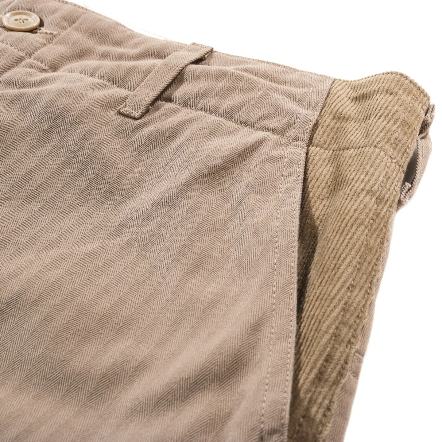 ENGINEERED GARMENTS FIELD PANT KHAKI COTTON HERRINGBONE TWILL